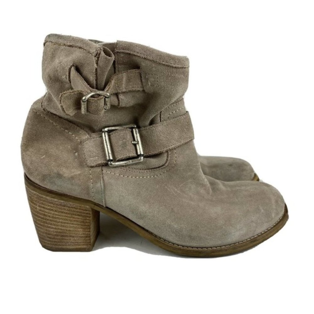 Cordani Ankle Boots Tan Suede Buckle Block Heel